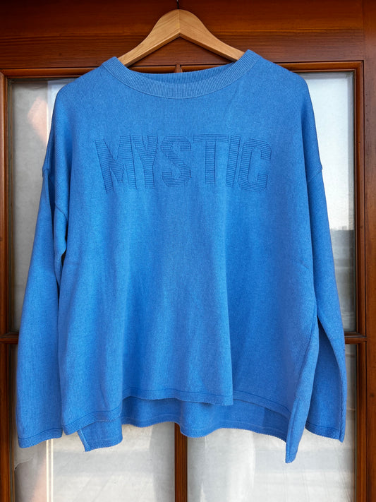 embossed jacquard pullover sweater-mystic/sailboat