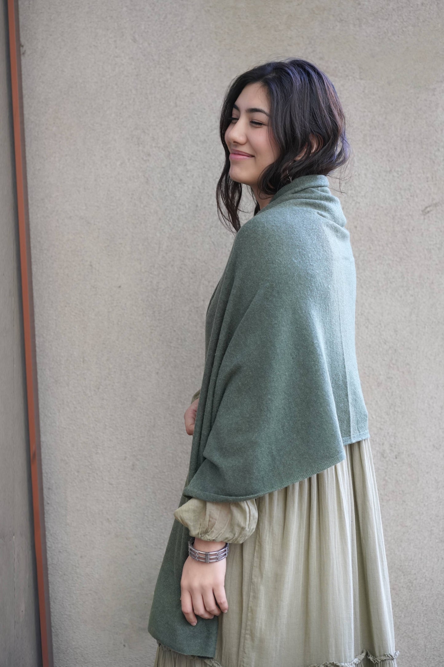 Cashmere Scarf/Wrap Seaweed