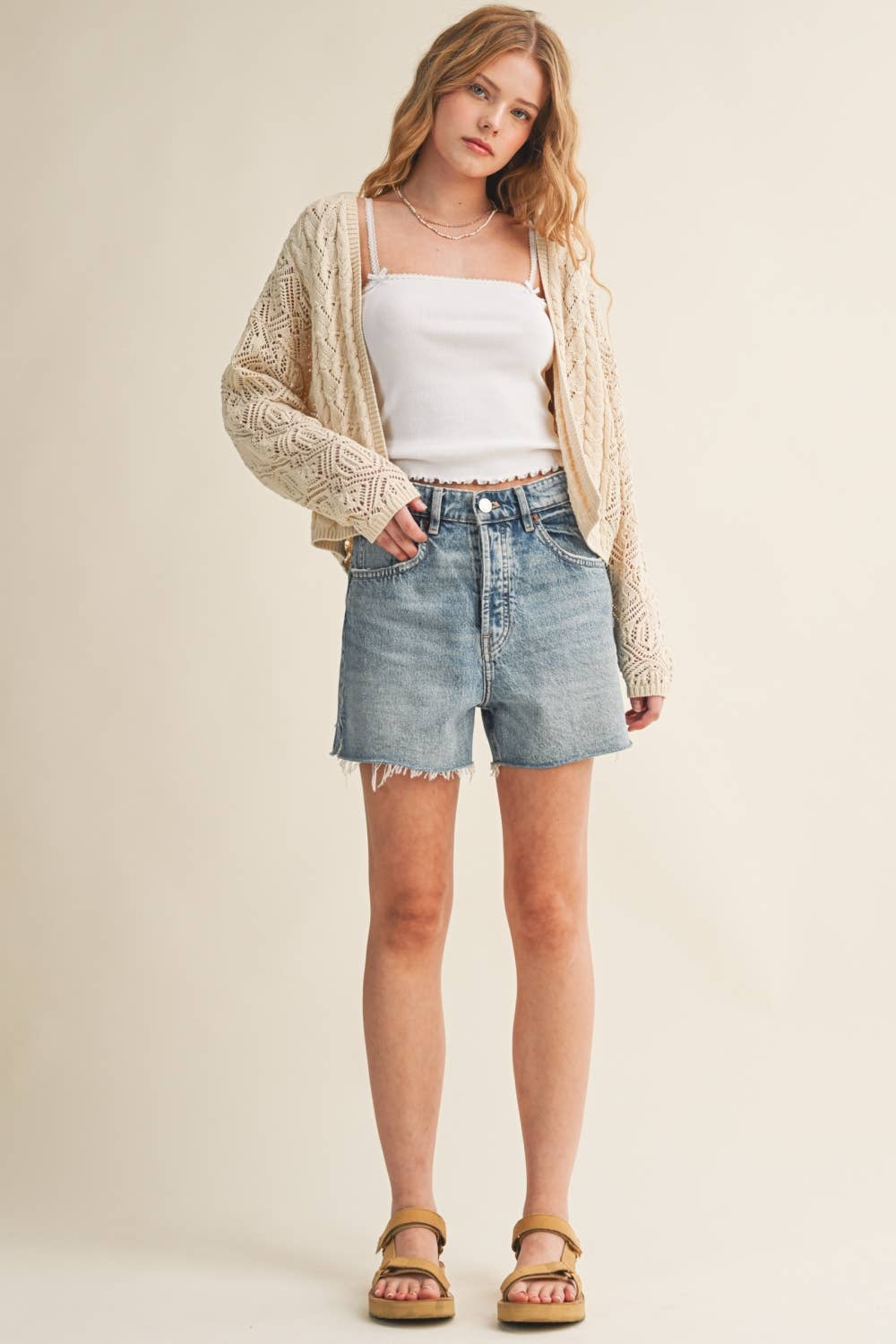 lightweight cable knit cardi
