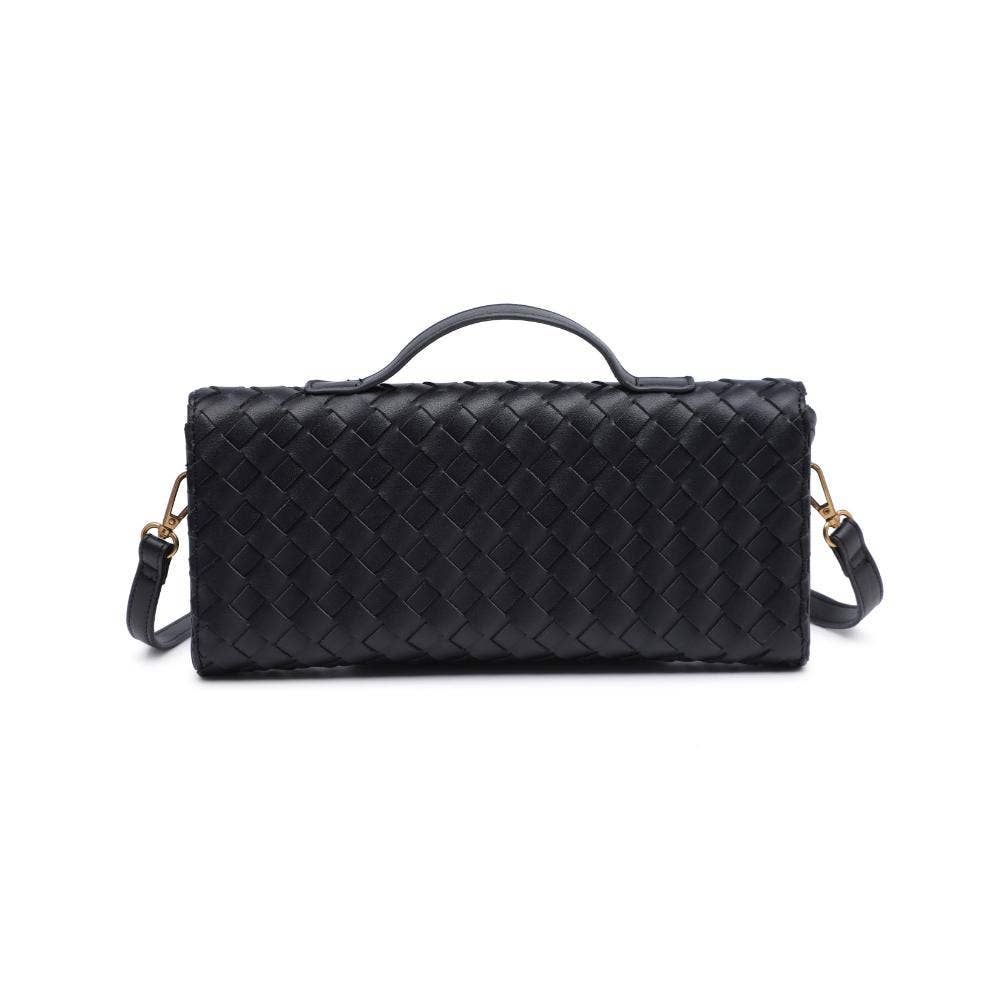 Ada Top Handle Woven East West Clutch Crossbody