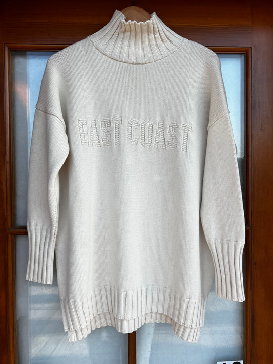 Embossed Jacquard Turtleneck w/slits-East Coast