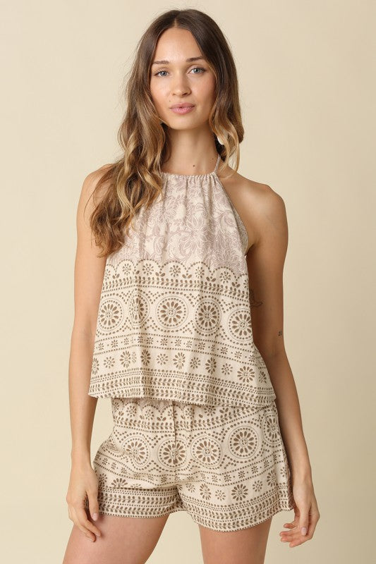 Luna printed halter top