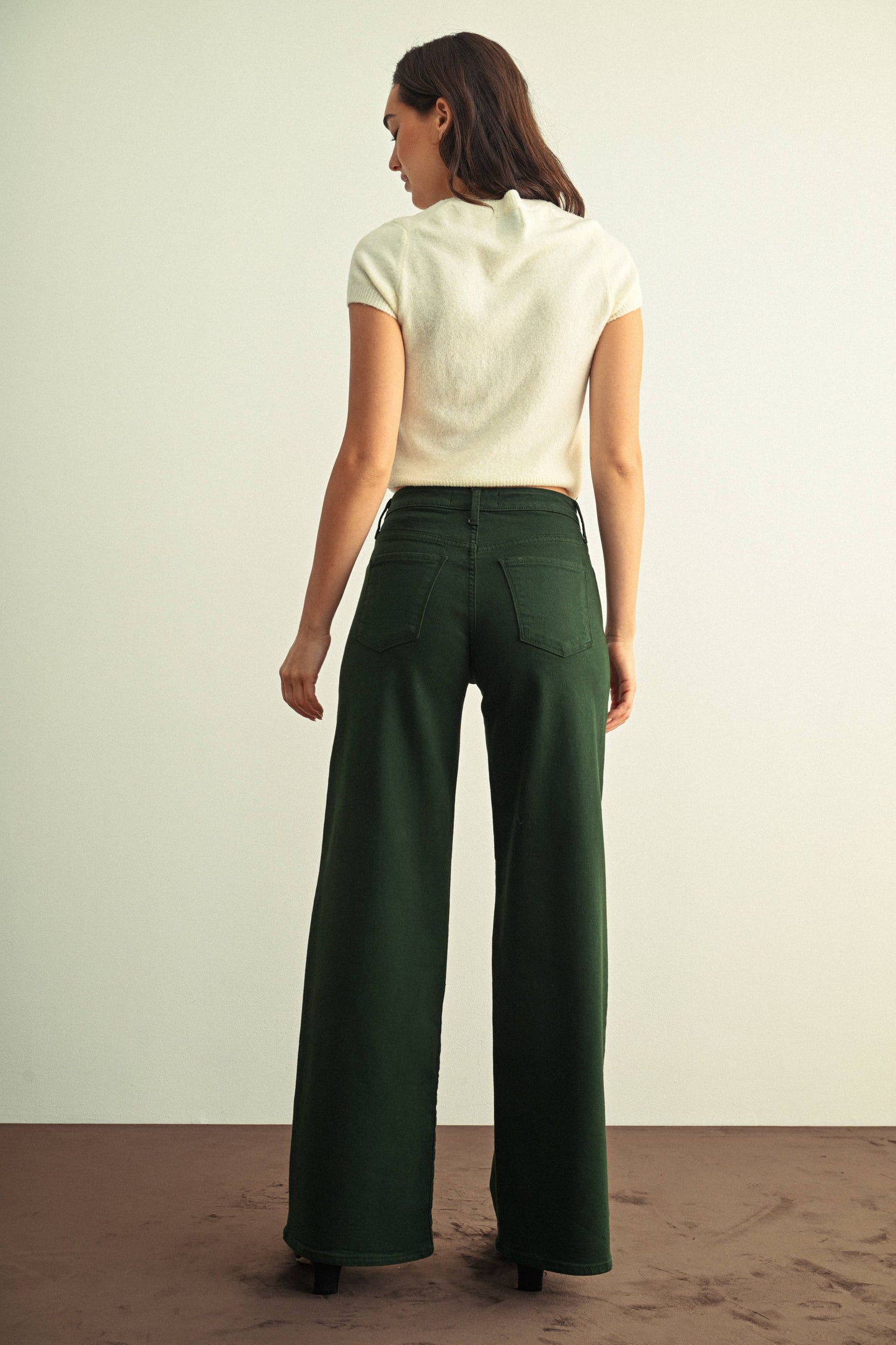 leafy green wide leg
