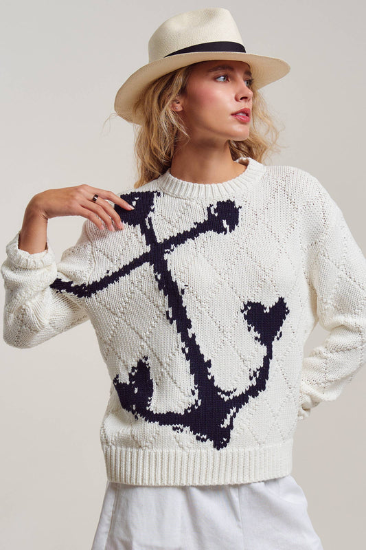 Nautical Anchor Knit Sweater