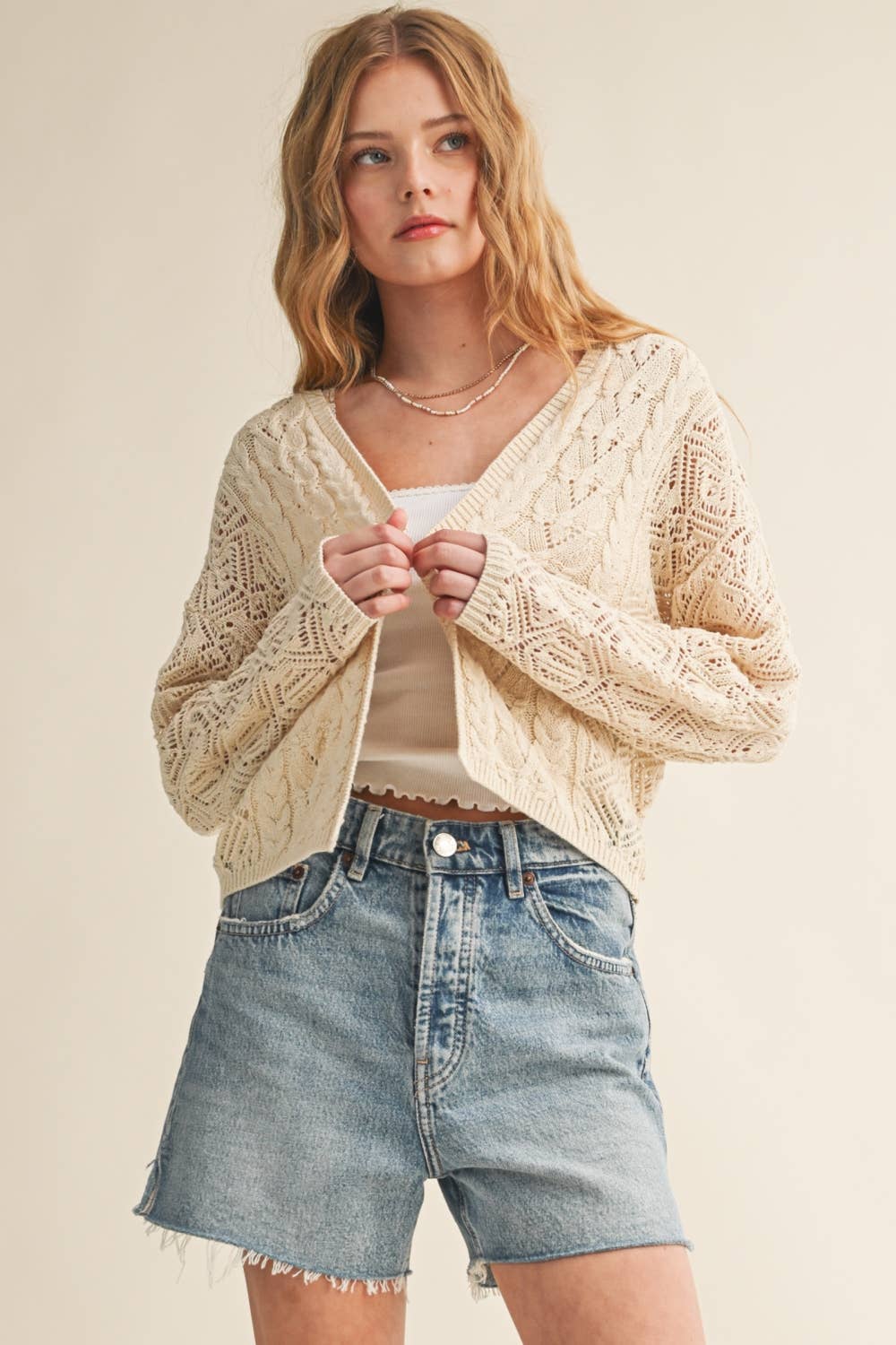 lightweight cable knit cardi