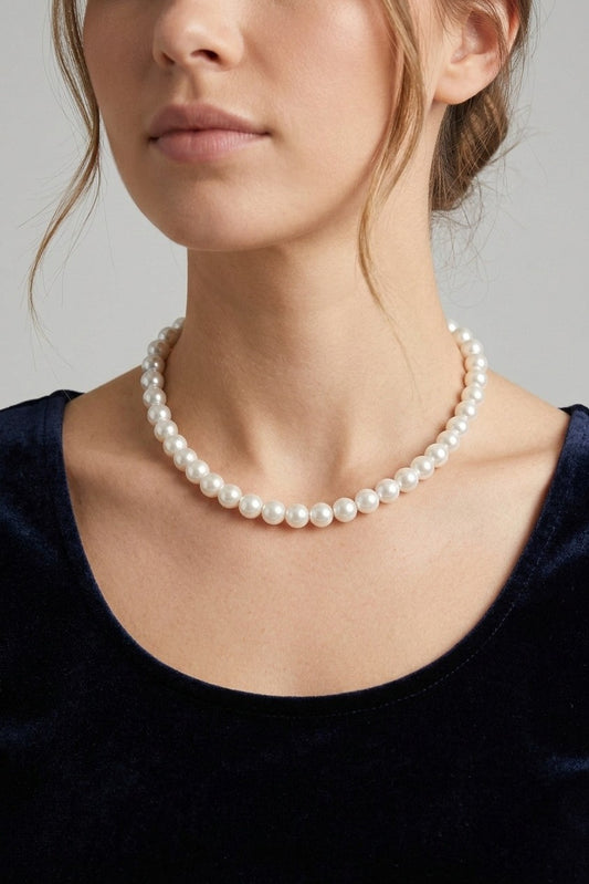 8mm pearl beaded necklace