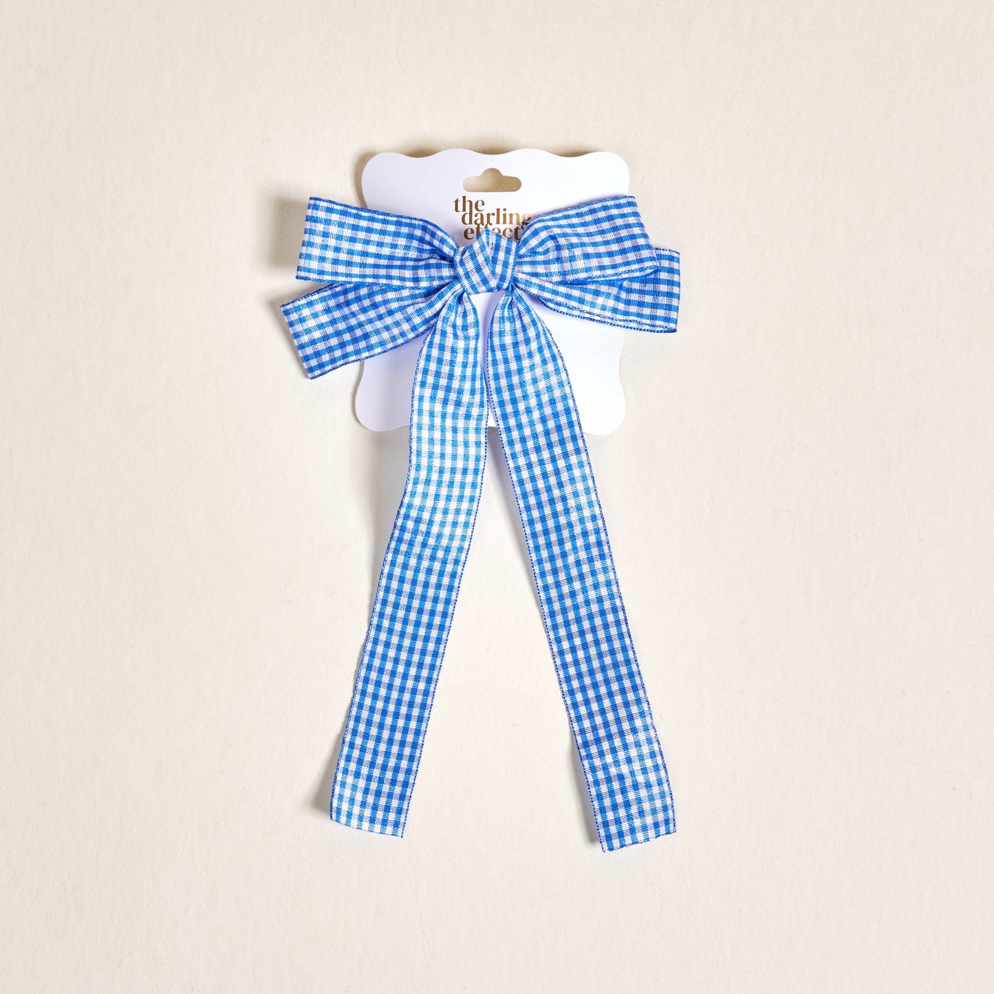 Double Take Hair Bow–Gingham Blue