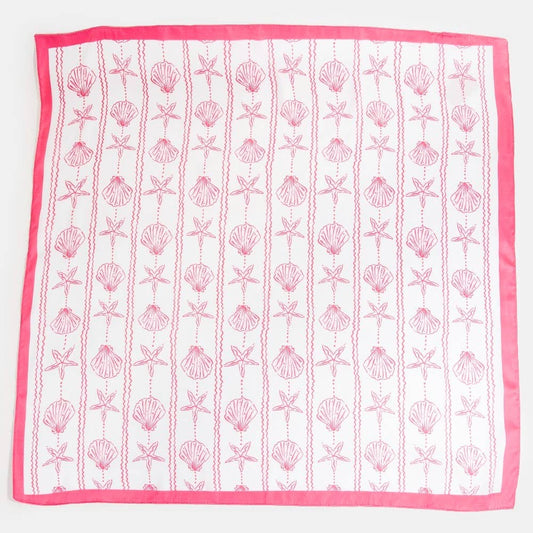 Sealife Seashells And Starfish Bandana Scarf
