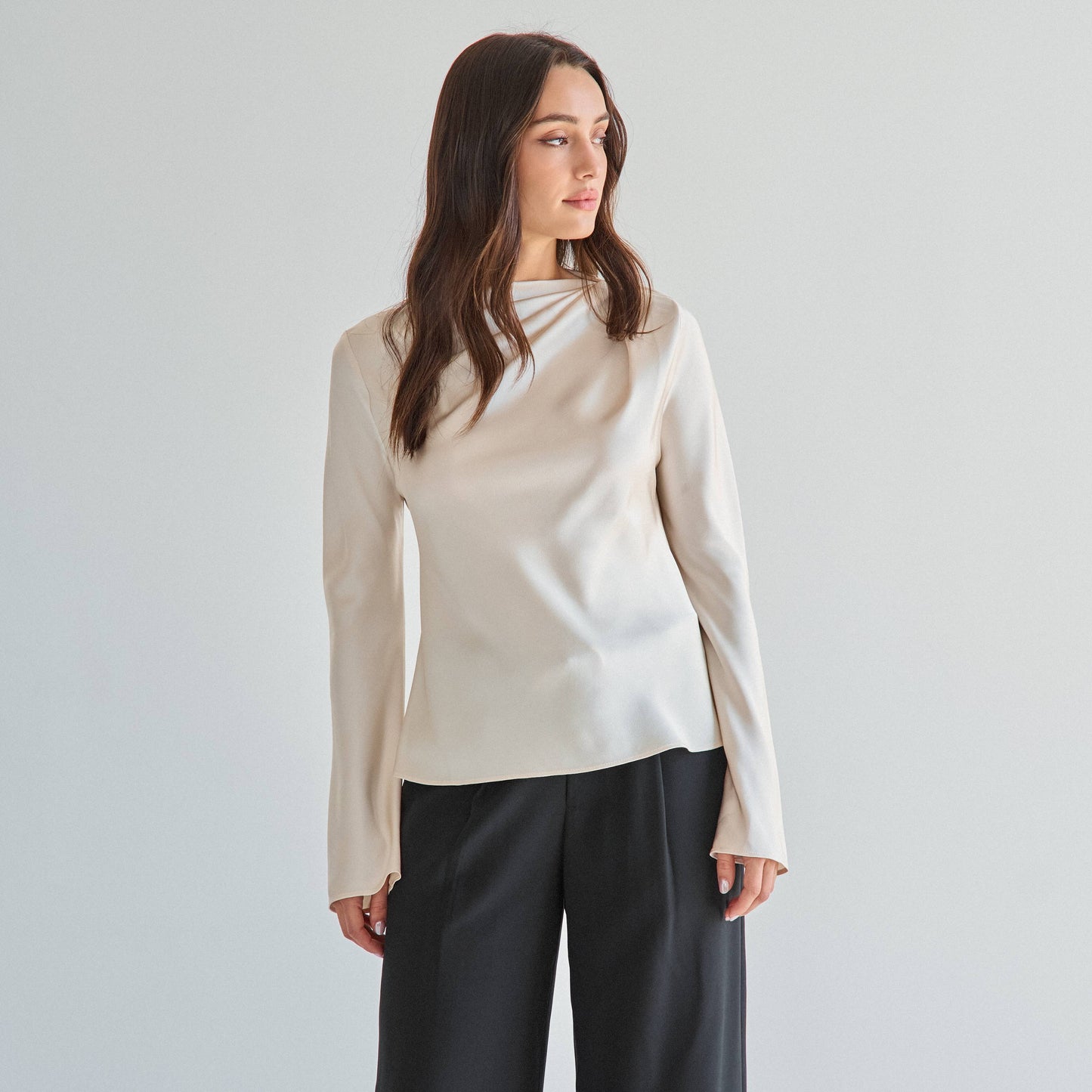 Declan draped satin blouse