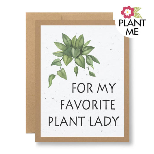Plantable Seed Paper Greeting Card - ...favorite plant lady