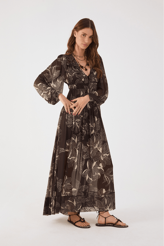 Tulle Dress With Flora Print