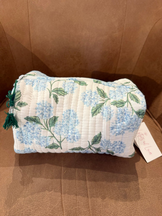 Hydrangea printed pouch