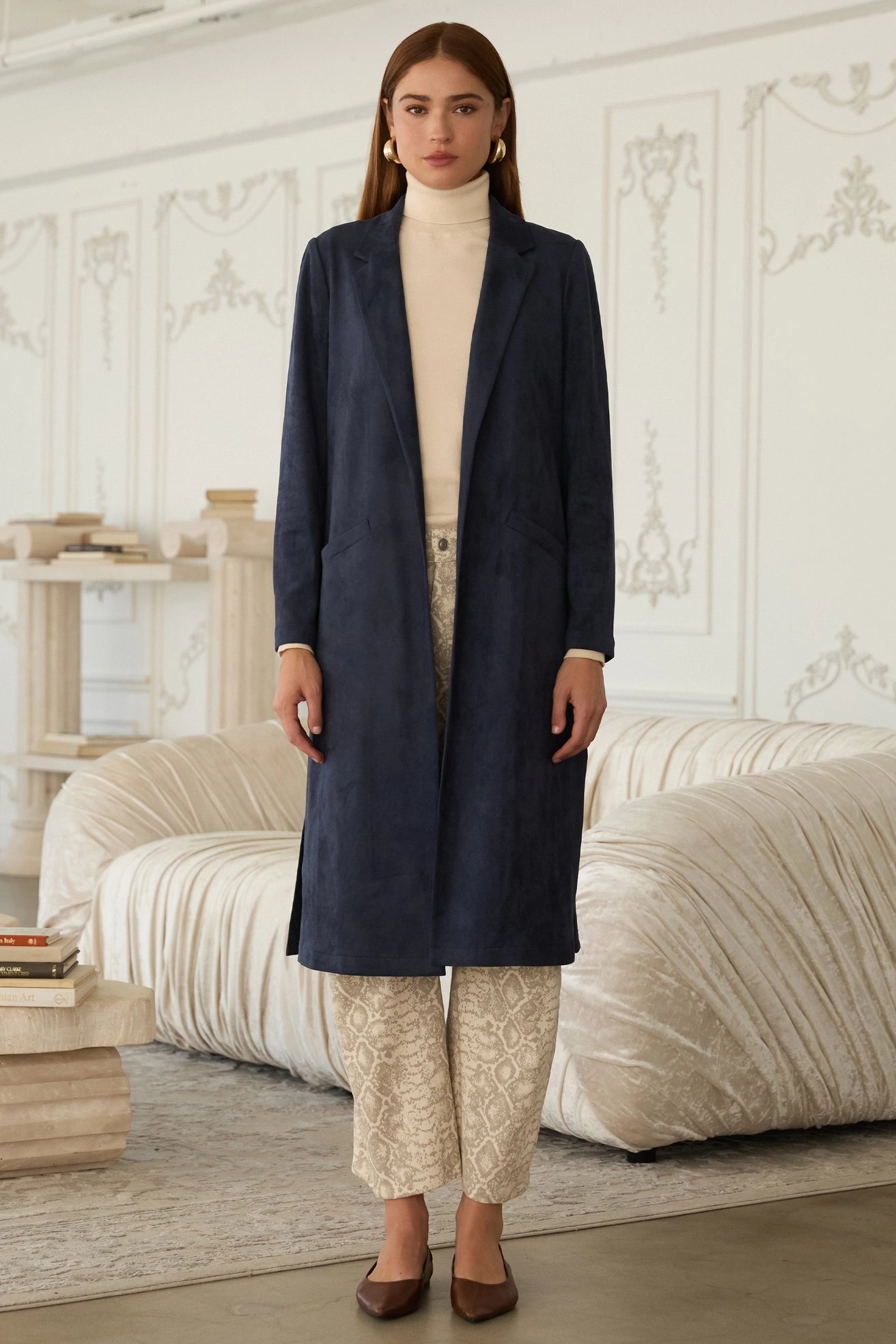 Faux Suede Duster