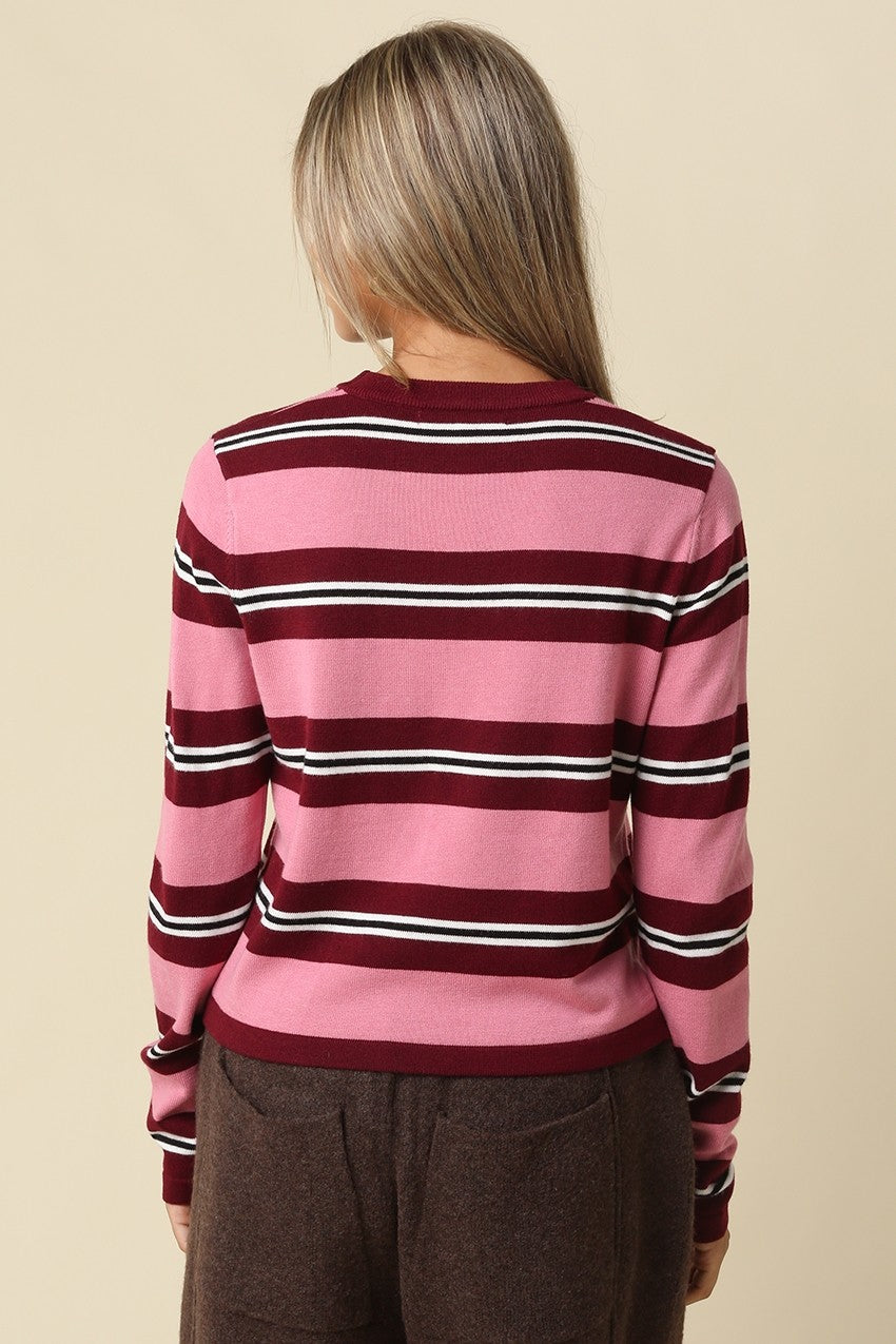 maxine stripe crop knit top