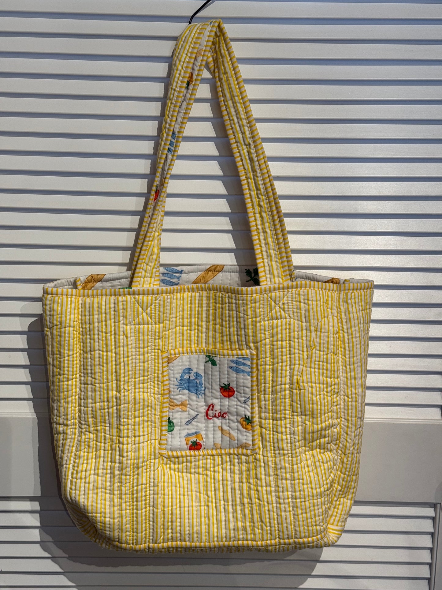 Ciao Bella printed reversible tote