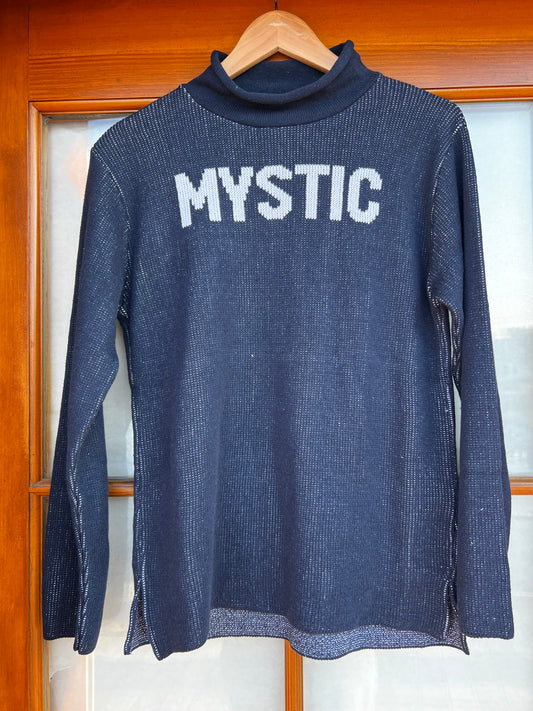 rolled collar pullover sweater-mystic