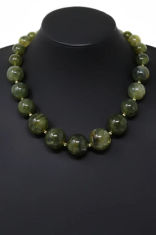 Acetate Marble Bead Short Necklace