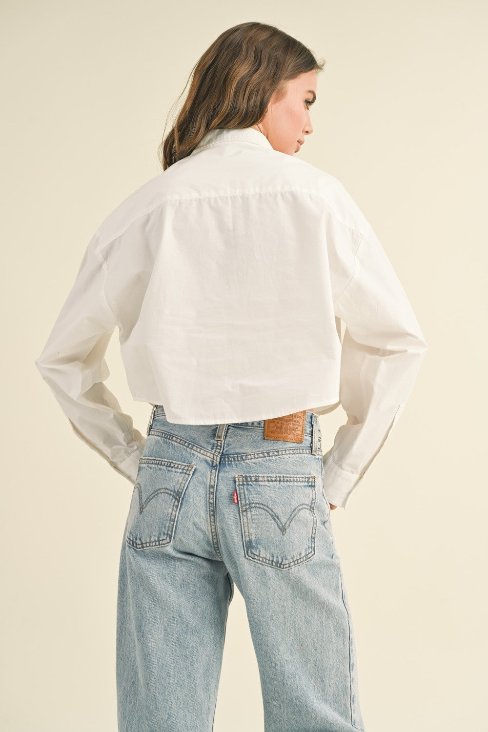 Angelina Cropped Button Down Shirt