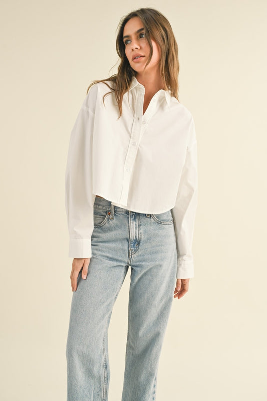 Angelina Cropped Button Down Shirt