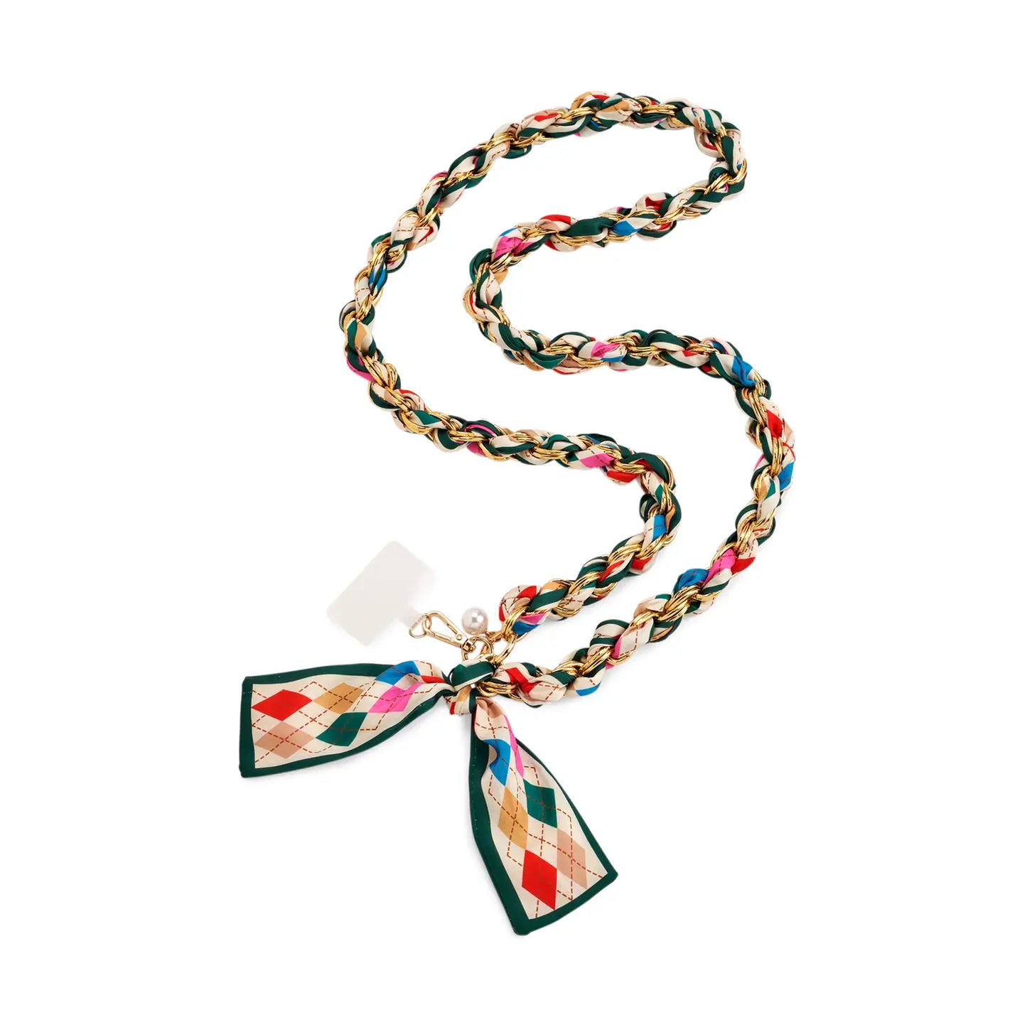 Argyle Cross-Body Phone Chain, Multi