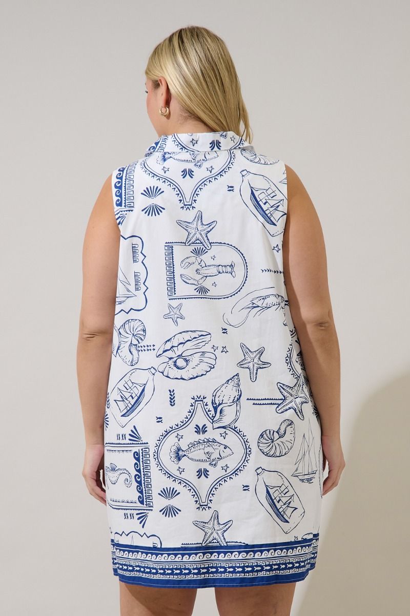 Balley Sea Shift Mini Dress-Curvy