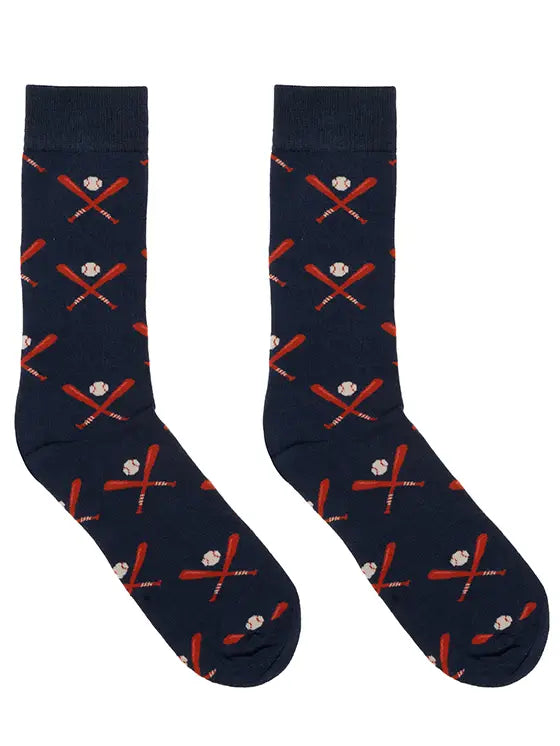 Baseball Mens Bamboo Crew Sock