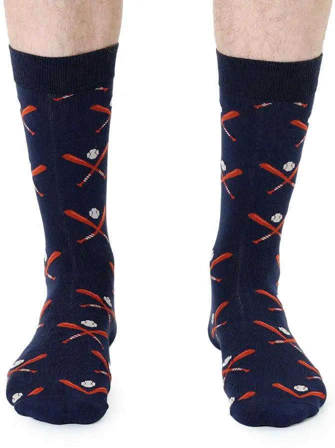 Baseball Mens Bamboo Crew Sock