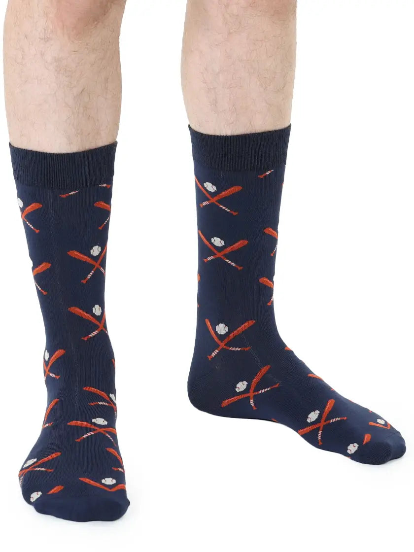 Baseball Mens Bamboo Crew Sock
