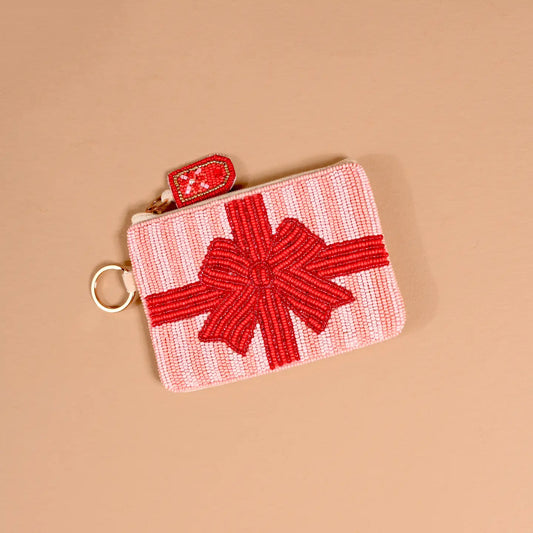Beaded Pouch-Holiday Gift Bow