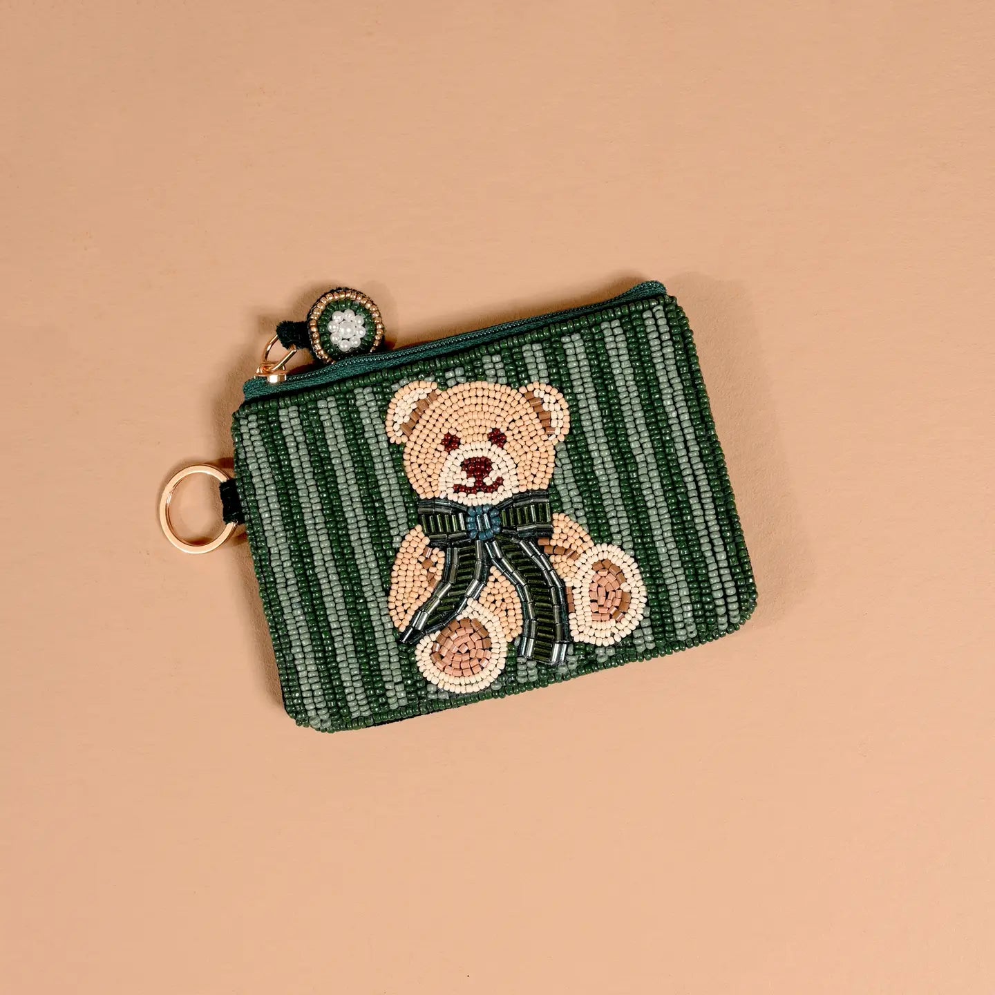 Beaded Pouch-Teddy Bear