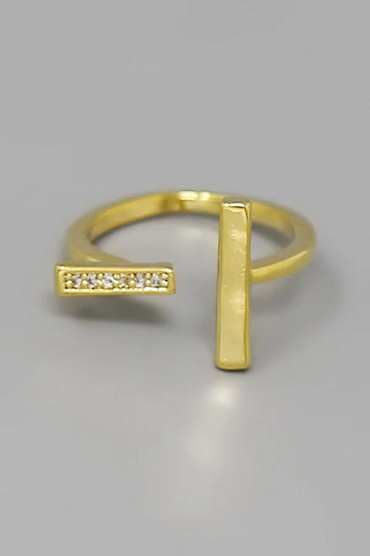 CZ Pave Bar Open Ring