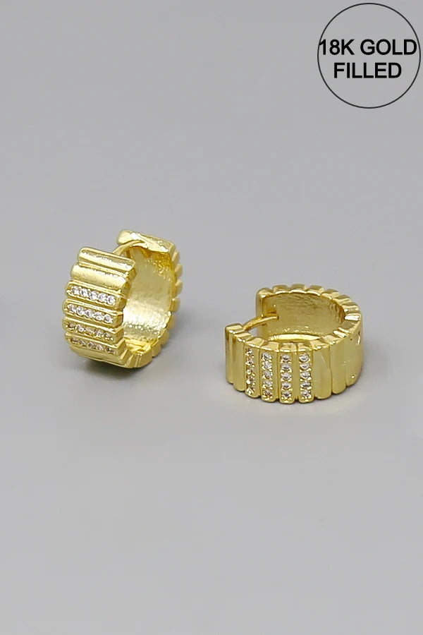 CZ Pave Gold Filled Mini Hoop Earrings