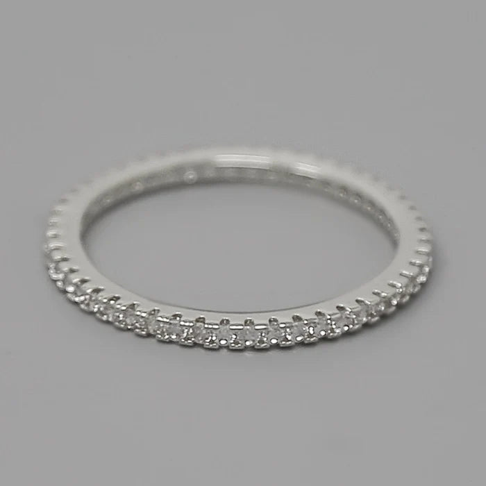Cubic Zirconia Pave Gold Dipped Ring-Silver
