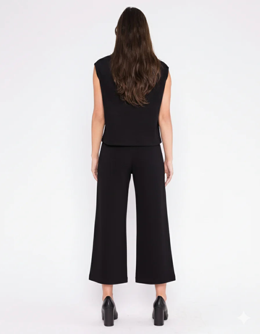Scuba Cropped Wide Leg Pant