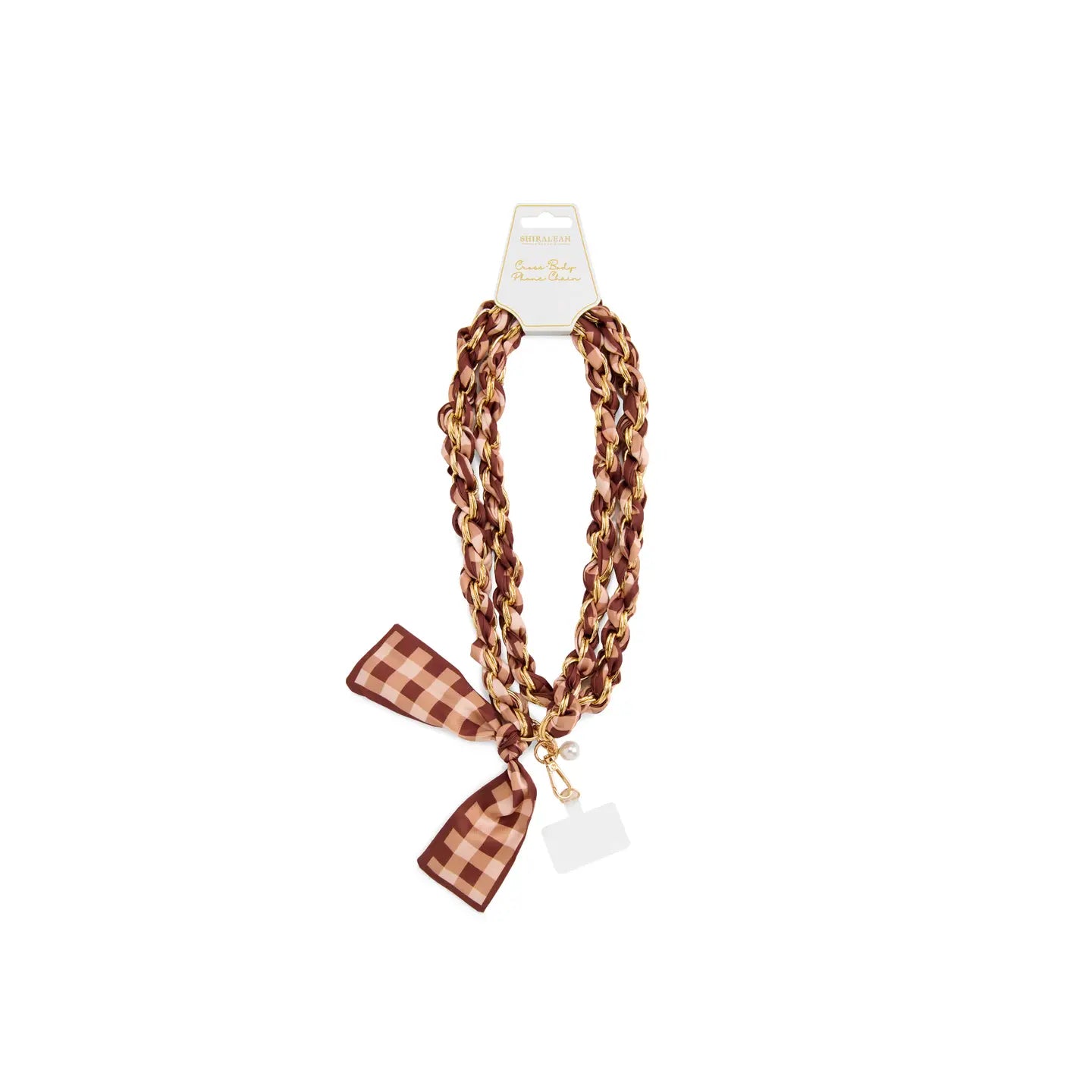 Gingham Cross-Body Phone Chain