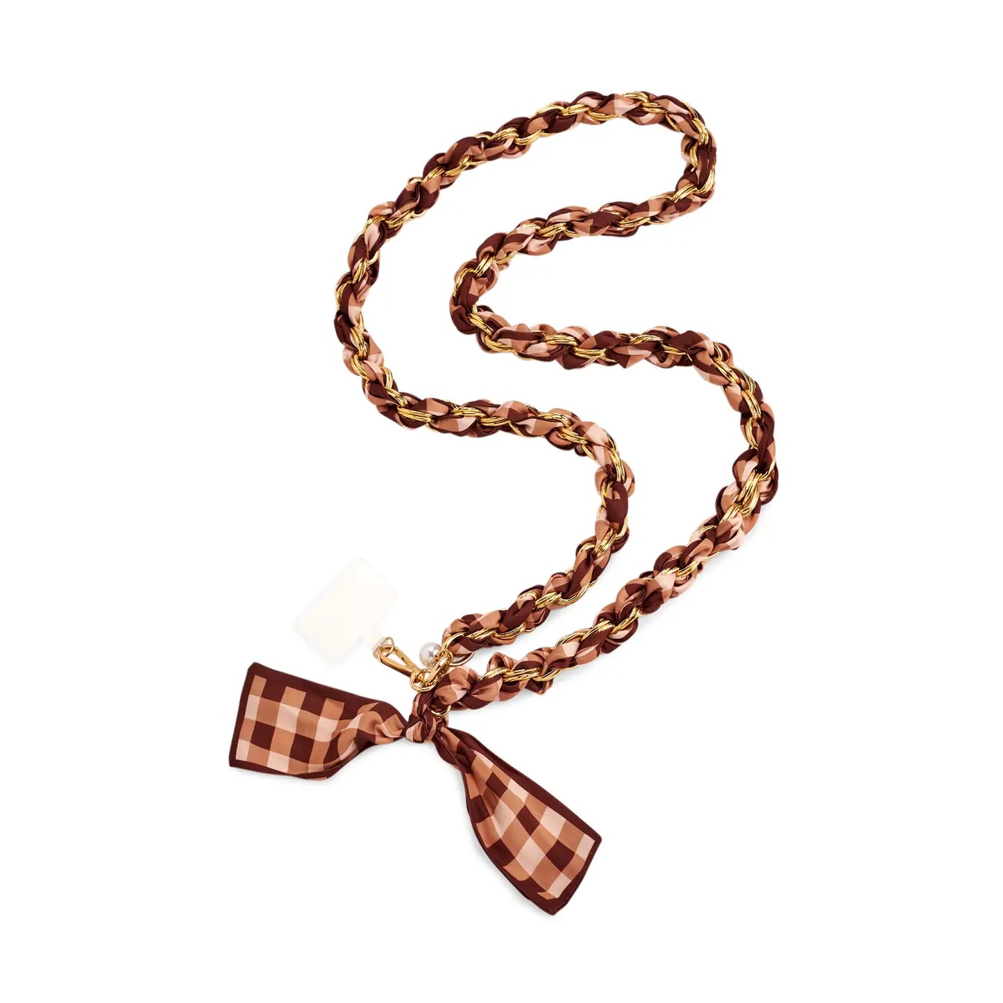 Gingham Cross-Body Phone Chain