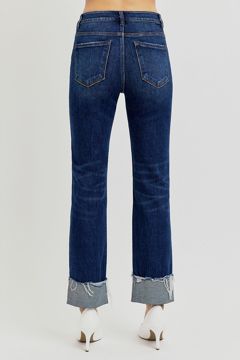 HR Crop Straight-Cuffed Jeans-Curvy