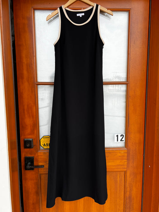 maeve suede trim chiffon maxi dress