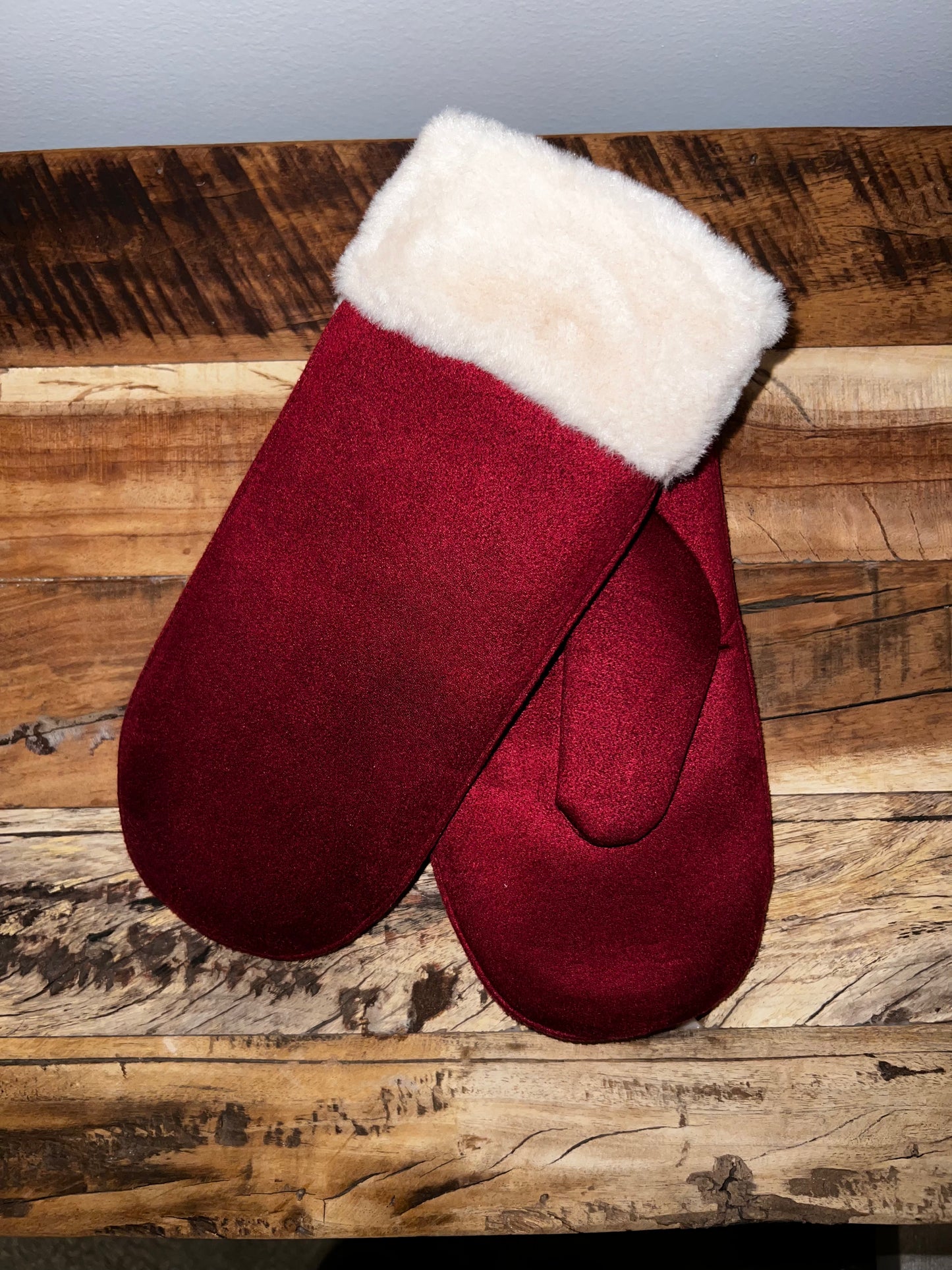 Faux Fur Trim Mittens