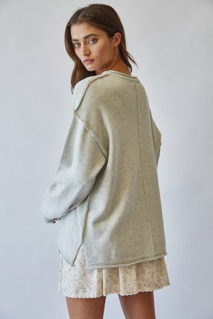 inside out roll neck pullover sweater