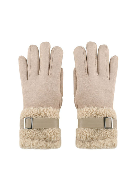 Velvet & Sherpa Cuff Touchscreen Gloves