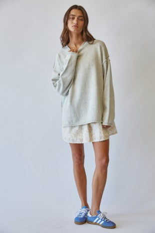 inside out roll neck pullover sweater