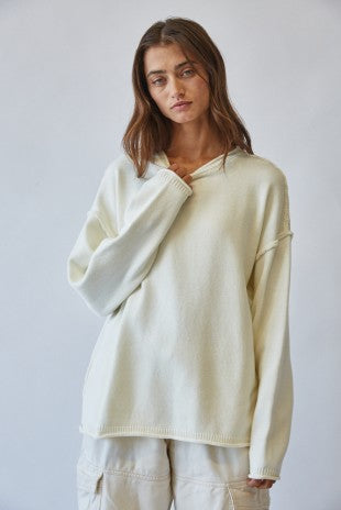 inside out roll neck pullover sweater