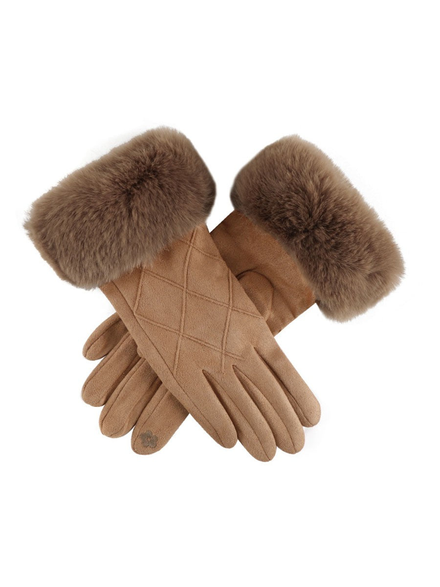 Plaid Design Touchscreen Gloves