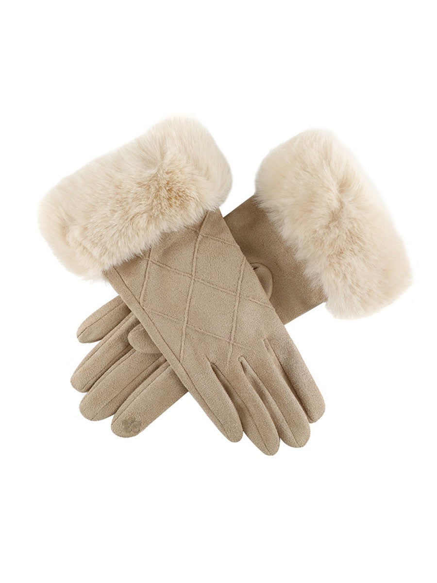 Plaid Design Touchscreen Gloves