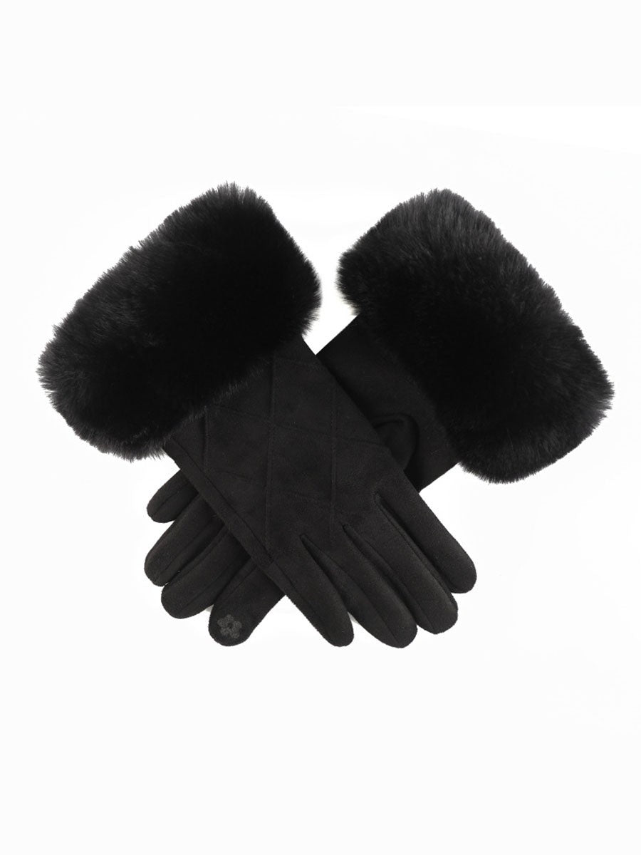 Plaid Design Touchscreen Gloves