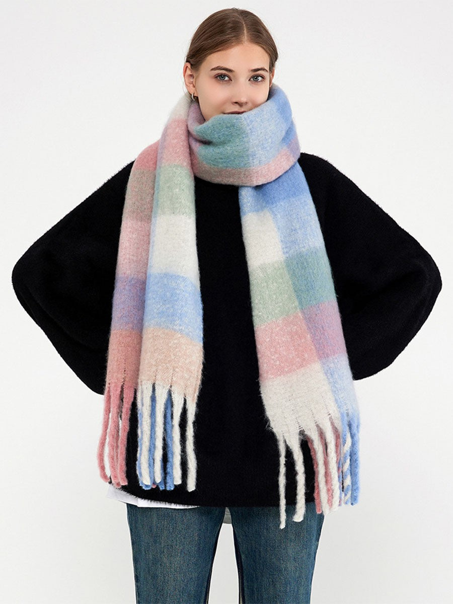 Cozy Plaid Blanket Scarf