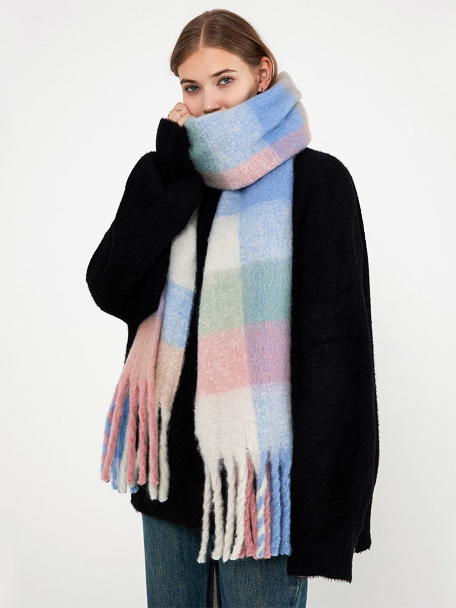 Cozy Plaid Blanket Scarf