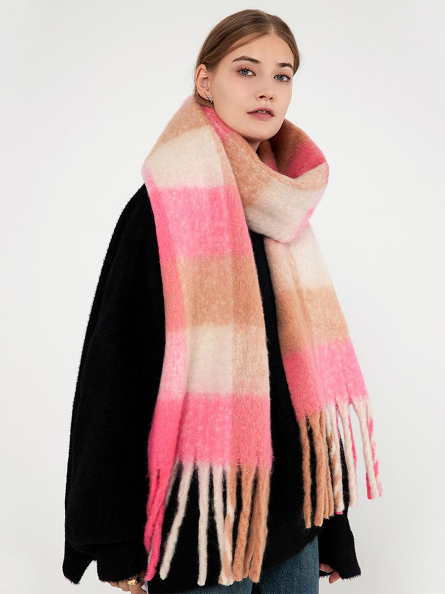 Cozy Plaid Blanket Scarf