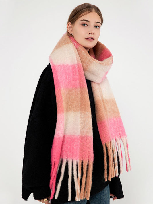 Cozy Plaid Blanket Scarf